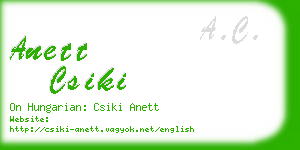 anett csiki business card